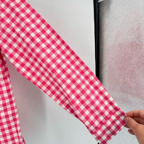 Talbots Pink Check Plaid‎ Button Down Medium Pet Chore Barn Country 100% cotton - Picture 8 of 10